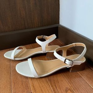 White Block Heel Sandal